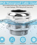 Heavy Duty Tough As Nails 1 Inch NPT Nickel Plated Copper Waterproof Cable Gland 2 Pack, IP68 seal, top view