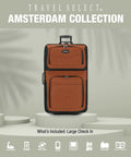 Amsterdam Softside Expandable Luggage With Rolling Wheels Gray 29 Inch Large Durable 1200D Polyester Travel Case