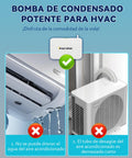 Mini Condensate Pump For HVAC 100 240V Automatic Condensation Drain Removal Whisper Quiet 25 dB Noiseless Operation 16 Foot Tube Wall Mounted For Air Conditioner Furnace Dehumidifier Ice Maker