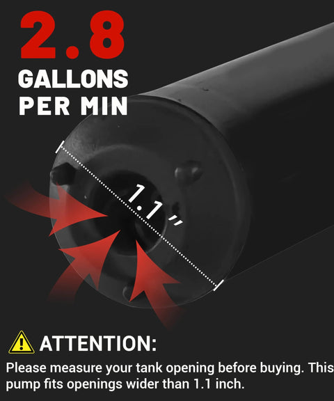 Close-up of Upgraded 2025 Fuel Transfer Pump nozzle showing leak-proof design and compatibility details.