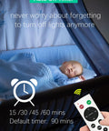 Sleeping baby with remote control for Under Cabinet Lighting Kit With Remote And Touch Switch No Fuss 20 LED USB Rechargeable Dimmable Lights With Timer Three Color Options Cool White Warm White Daylight 6 Pack For Kitchen Pantry Bedroom.