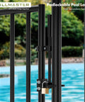 Heavy Duty Pool Gate Latch For Chain Link Fences 1 3/8 Inch Frames And 1 7/8 Inch Posts, Push Style Self-Latching Outdoor Fence Latch