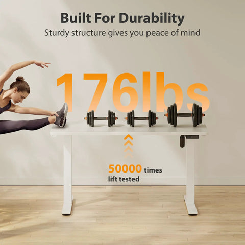 Cubiker 40X24 Electric Standing Desk Adjustable Sit Stand Home Office Table with 176 lbs weight capacity.
