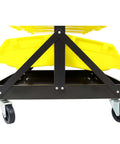 Base view of Six-Tier Dual-Sided Storage Organizer Rolling Bin Rack With Sixty Plastic Bins, Heavy-Duty Steel Frame On Wheels