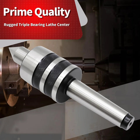 MT2 Morse Taper Live Center 60 Degree Point Built Tough With Triple Bearing Lathe Center For CNC Turning High Precision