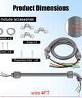 Half Inch Outdoor Power Whip Kit With Four Foot Liquid Tight Nonmetallic Flexible Conduit And Three Conductors Of Ten Gauge THHN Wire components