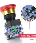 Built Tough Emergency Stop Button 10A 440V Latching Push Switch with silver alloy contacts