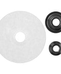 Beefy Four Point Five Inch Rubber Backing Pad With Steel Reinforced Core For Sanding Five Eighth Inch Locking Nut Medium Grit Pad