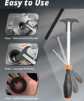 5 Piece Seal Puller And Pick And Hook Set For Automotive Repair, Heavy Duty Oil Seal Remover Tools For O Rings, Clips, Gaskets, Washers And Small Parts, Ideal For Tight Spaces And Everyday Car Mechanic Diy Jobs.