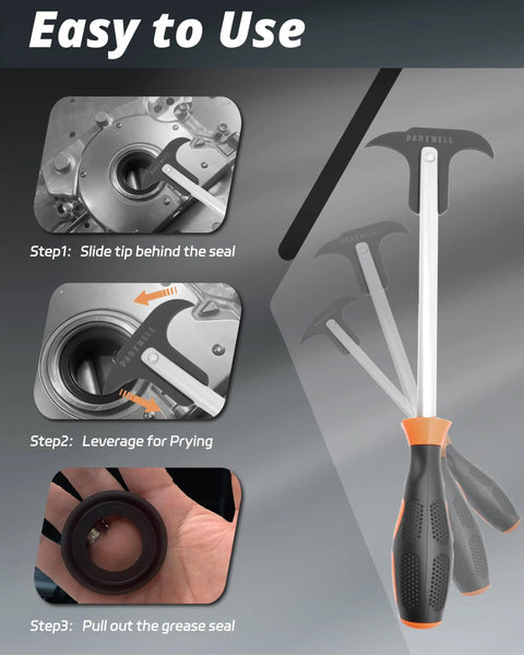 5 Piece Seal Puller And Pick And Hook Set For Automotive Repair, Heavy Duty Oil Seal Remover Tools For O Rings, Clips, Gaskets, Washers And Small Parts, Ideal For Tight Spaces And Everyday Car Mechanic Diy Jobs.