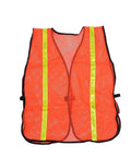 High Visibility Reflective Safety Vests 10 Pack, Adjustable Lightweight Neon Orange for Construction, Cycling with reflective strips