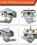 Carburetor with Gasket Kit Replacement for VTwin 4 Cycle Engines 20HP to 25HP front and side views, includes gasket and parts