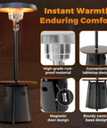 50000 BTU Outdoor Patio Heater With Round Table Design Premium 304 Stainless Steel Burner for porch and garden use