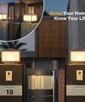 Heavy Duty Outdoor Post Lights With Hardwired E26 Socket And 3000K Warm White Bulbs For Porch Gate Columns Cast Aluminum Fixtures lit at a modern gate.