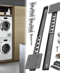 Heavy Duty Cabinet Pocket Door Hardware Set With 22 Inch Slides 45 Pound Capacity Smooth Glide For Kitchen Pantry And Closet Doors Q235 Steel Construction Suitable For 18 To 20 Mm Door Thickness 2 Pack shown with installed cabinet and components