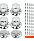 Semi Truck Axle Cover Kit With Lug Nut Covers And Wheel Covers For Front And Rear 33mm Thread On 10 Hole Caps Universal Fit