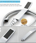 All Metal Rain Shower Head And Handheld Spray Combo With High Pressure Square Head 13 Inch Extension Arm 78 Inch Hose