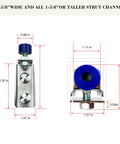 Trolley Roller Limit Kit For 1-5/8 Inch Wide Strut Channel Keeps Trolley From Detaching At End Of Channel, Silver Finish, 2 Pack