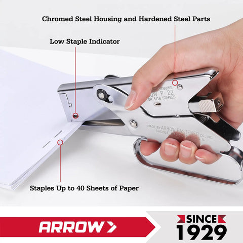 Heavy Duty Handheld Plier Stapler For Crafts Office And Insulation accepts various staples, handles 40 sheets, chrome steel.