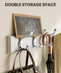 Two Pack Wall Mounted Coat Rack Set With Heavy Duty Hooks For Coats Hats And Bags, Slim White Finish Wall Hangers For Entryway