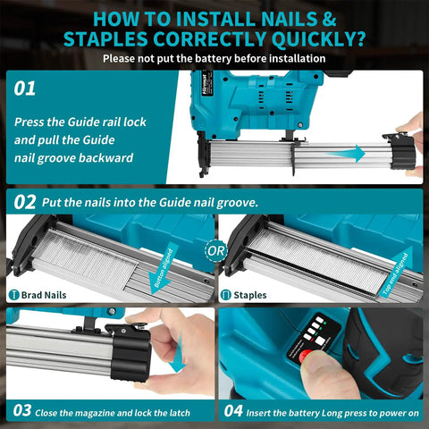Heavy Duty 18 Gauge Cordless Brad Nailer With Brushless Motor And Hassle Free Loading For Finish Trim Installations And Woodworking Projects That Build Different And Drive Nails Dead On Every Time