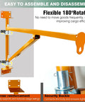 Heavy Duty Wall Mount Jib Crane Hoist Support Arm With 180 Degree Swinging Electric Scaffolding Lift Bracket mounted with secure corner reinforcement.