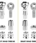 Heavy Duty 3/4 Inch Chromoly Heim Joints Rod End Kit Right And Left Thread with adapters and jam nuts.