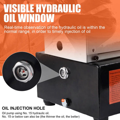 Pro Grade Hydraulic Hose Crimping Machine With 8 Dies Set For Automotive Repair Excavators Farm And Construction Equipment Portable 110V Heavy Duty Crimper Tool On The Job Workhorse, hydraulic oil window and injection hole