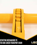 Heavy Duty Ratchet Binder For One Half To Five Eighths Inch Chain Two Pack With 18,100 LBS Working Load, Yellow Zinc Finish Detail