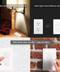 Smooth Wireless Dimmer Light Switch And Smart Receiver That Hooks Up Easy With Alexa For Quick Voice Control And Remote Tweaks While Handling Any Ceiling Fan Lamp Setup Without Breaking A Sweat showing a light switch setup without wiring on different surfaces.