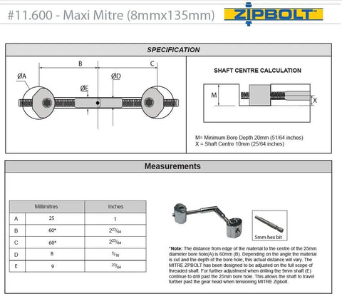 Maxi Miter Connector Bulk Pack For Stair Handrails Adjustable 90 To 180 Degree Railbolt Kit specifications diagram