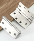 4.5 In Beefy Heavy Duty Ball Bearing Door Hinges Set Of 6 With Square Corner Nickel Finish For Ultra Smooth Quiet Operation On High Traffic Commercial And Residential Doors, brushed nickel hinges