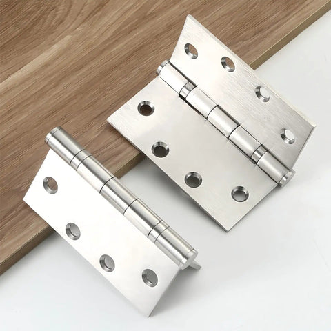 4.5 In Beefy Heavy Duty Ball Bearing Door Hinges Set Of 6 With Square Corner Nickel Finish For Ultra Smooth Quiet Operation On High Traffic Commercial And Residential Doors, brushed nickel hinges