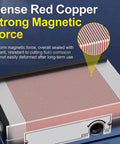 Rectangle Permanent Magnetic Clamping Plate For EDM Tapping And Drilling Machines, dense red copper pole, close-up of fine pole pitch.