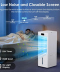 Couple sleeping next to Windowless Portable Air Cooler With 6L Reservoir 3-In-1 Evaporative AC Humidifier And Fan in bedroom