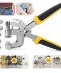 2-In-1 Leather Rivet and Magnetic Snap Fastener Kit With Pliers, 180-Piece Set for Leather Craft and DIY Repair