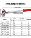 Dual Head Magnetic Safety Gripper For Metal Fabrication, Tough As Nails Magnetic Jaw Tool For Punch Press Work, 325mm carbon steel, 3kg