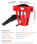 Heavy Duty Manual 16 Ton Hydraulic Pipe Bender For Copper Exhaust Tubes, red, adjustable height, with eight precision dies.