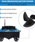 RC Bait Boat With 2.4G Remote 546 Yard Range Dual 5200mAh Batteries 4.4 Lb Bait Capacity Heavy Duty ABS Hull Brushless Motors