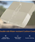 Weatherproof Outdoor Seat Cushion Set 24 X 24 Inch Deep Seat With 24 X 20 Inch Back Cushion showing water-resistant cover
