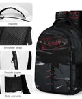 Dope Thorned Rose Bloom Printed Unisex Backpack With Large Capacity Durable Polyester Daypack Breathable Design Smooth Zipper