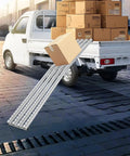 Foldable Portable Stainless Steel Conveyor Rollers For Warehouse Unloads Unpowered Belt Roller Table 78.74 By 11.81 Inches in use