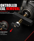 Heavy Duty CV Axle Bearing Puller Tool Kit Wrenchin Essentials For Toyota with controlled seal removal tool in action