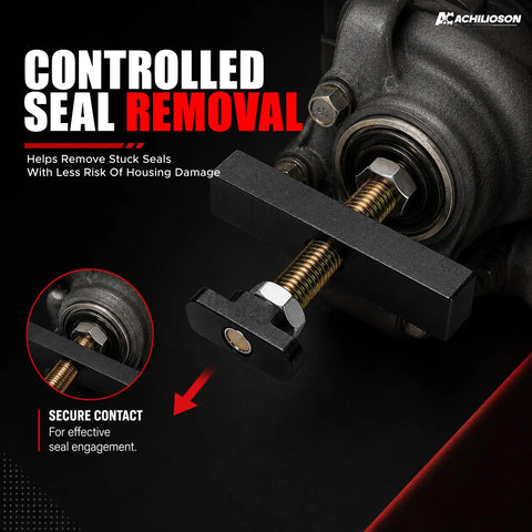 Heavy Duty CV Axle Bearing Puller Tool Kit Wrenchin Essentials For Toyota with controlled seal removal tool in action