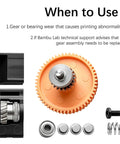 P2S Extruder Gear Assembly Replacement For P2S Stainless Steel Drive Gear Kit with bearings, spring, and pulley parts