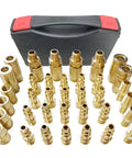 Heavy Duty One Quarter Inch Air Hose Fittings Kit With Storage Case 36 Piece Quick Connect Accessory Pro Grade Set displayed