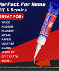 Amazon Super Glue Gel adhesive tube with blue-red packaging and angled nozzle, for plastic, metal, wood.