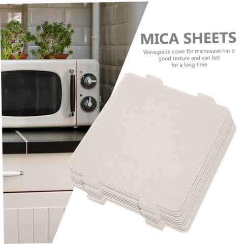 Stack of mica sheets next to microwave, Must Have Ten Piece Microwave Waveguide Cover Mica Insulation Sheets For Heat Resistance And Protection Of Microwave Ovens Prevents Burning And Oil Stains Practical Oven Guard Set For Easy Oven Safety