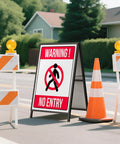 Double Sided 24x36 Inch Street Poster Sign Heavy Duty Folding Sidewalk Board With Slide In Steel Frame advertising warning