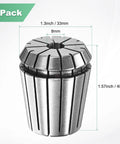 ER32 Spring Collet Chuck For CNC Milling And Lathe Tools, 8mm Clamping Diameter, 40Cr Steel, 40x33mm, 1 Pack, dimensions shown